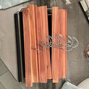 Cedar trouser hangers from the container store